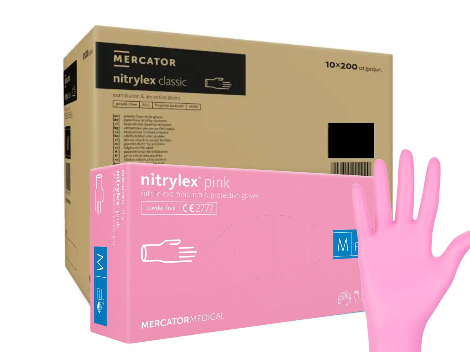 Rękawice Nitrylex Pink M Mercator KARTON